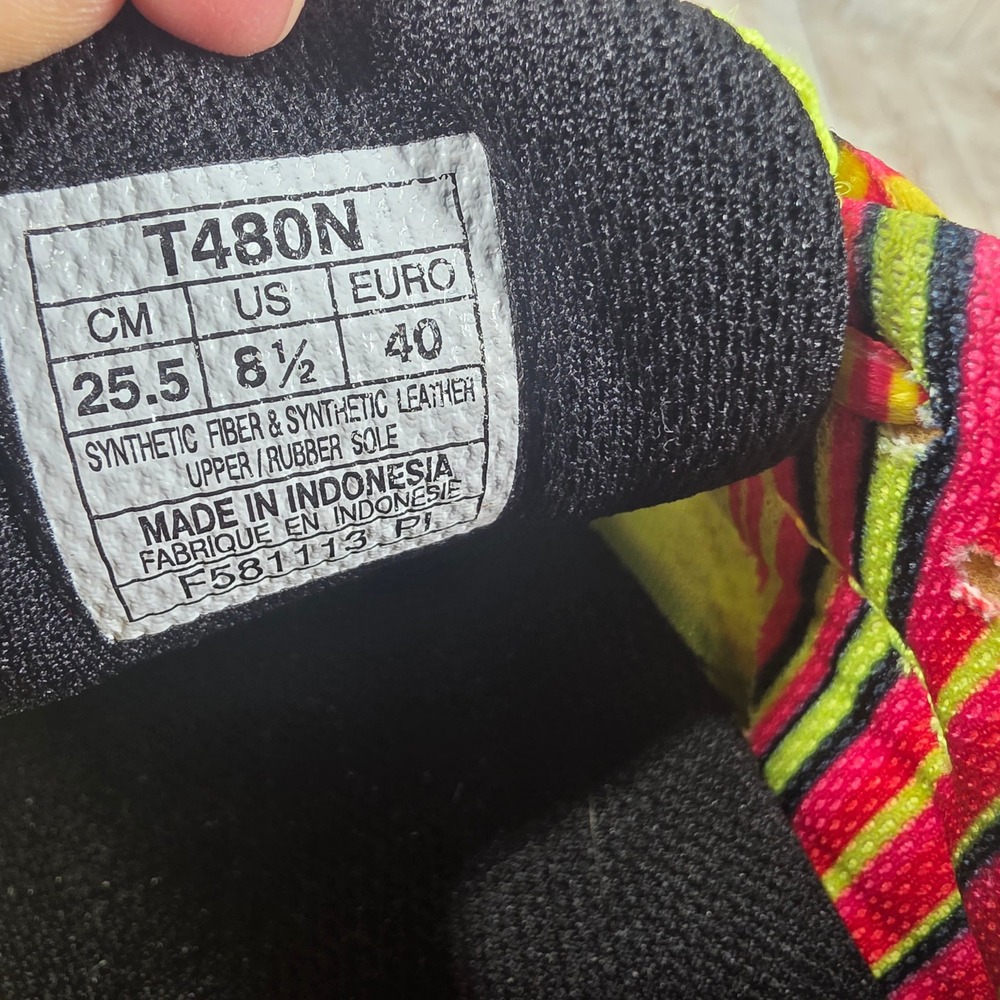 ASICS Gel Noosa Tri 9 Neon Yellow Pink Green Running Shoes T480N Womens 8.5 - Picture 6 of 8